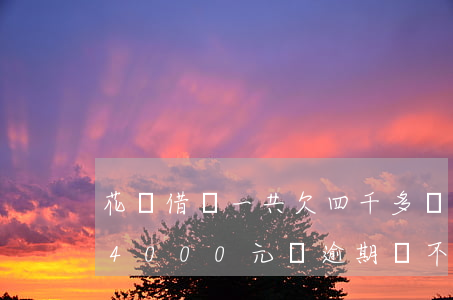 花唄借唄一共欠四千多會怎么樣-花唄借唄4000元錢,逾期還不上會怎么樣