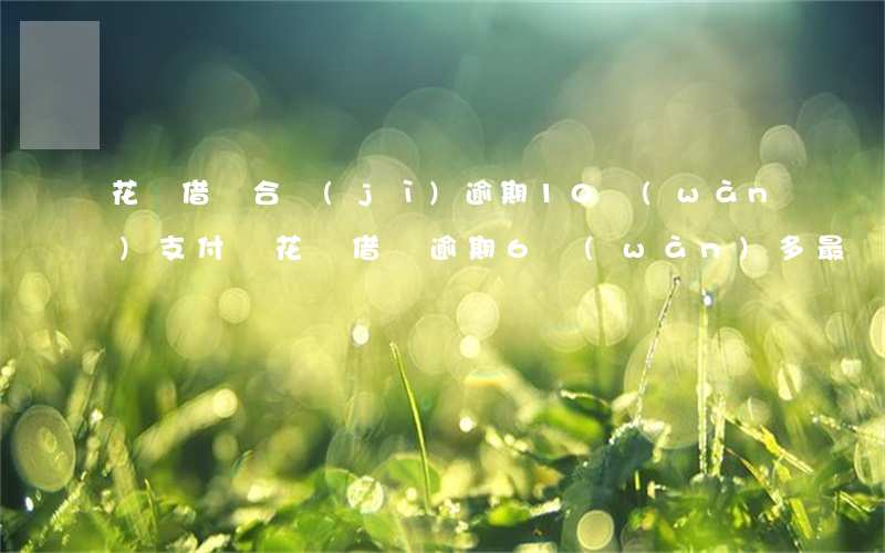 花唄借唄合計(jì)逾期10萬(wàn)(支付寶花唄借唄逾期6萬(wàn)多最嚴(yán)重處理結(jié)果?)