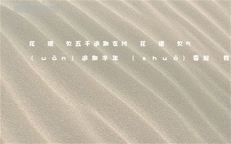 花唄借唄欠五千逾期(支付寶花唄借唄欠5萬(wàn),逾期半年,說(shuō)要起訴我?)
