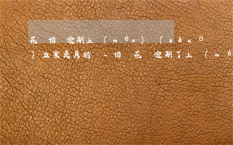 花唄借唄逾期上門(mén)說(shuō)立案是真的嗎-借唄花唄逾期了,上門(mén)調(diào)查核實(shí)也沒(méi)有還?會(huì)怎么樣?