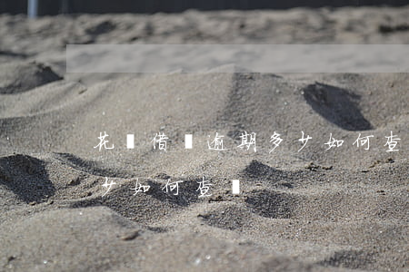 花唄借唄逾期多少如何查詢(花唄借唄逾期多少如何查詢)