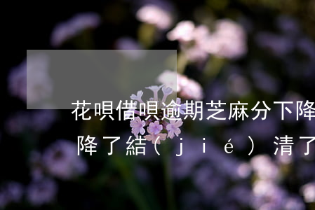 花唄借唄逾期芝麻分下降(花唄逾期后芝麻分降了,結(jié)清了又上升了花唄還能用嗎)