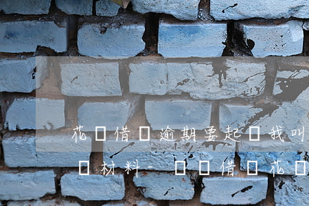 花唄借唄逾期要起訴我叫我準(zhǔn)備材料-螞蟻借唄花唄逾期說要起訴