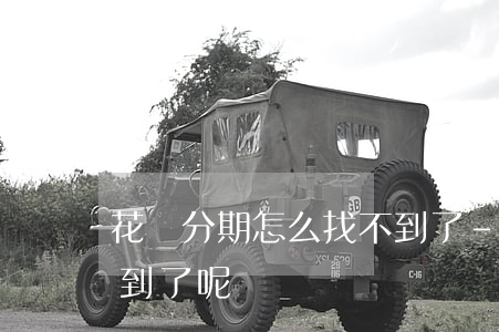 花唄分期怎么找不到了-花唄分期怎么找不到了呢