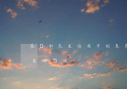 花唄和民生信用卡利息(花唄和民生信用卡利息哪個低)