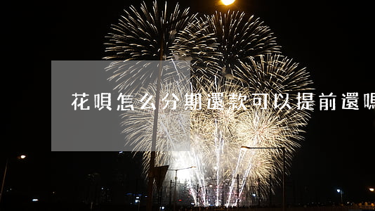 花唄怎么分期還款可以提前還嗎-