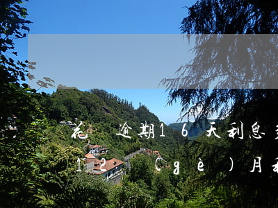 花唄逾期16天利息多少(5800花唄分期12個(gè)月利息多少)