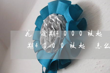 花唄逾期4000被起訴怎么處理-花唄逾期4000被起訴怎么處理的