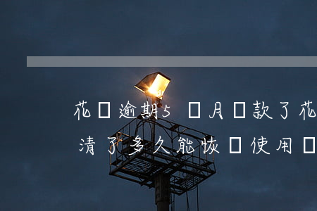 花唄逾期5個月還款了(花唄逾期5個月后還清了多久能恢復使用資格)