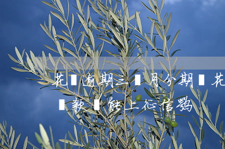 花唄逾期三個月分期還(花唄逾期三個月分期還款還能上征信嘛)