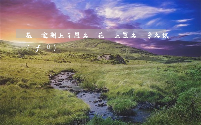 花唄逾期上了黑名單(花唄上黑名單多久恢復(fù))