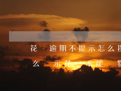 花唄逾期不提示怎么投訴(沒有逾期過花唄,怎么顯示花唄不能購物花唄額度)