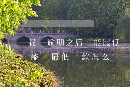 花唄逾期之后還能最低還款嗎(花唄逾期后不能還最低還款怎么辦?)