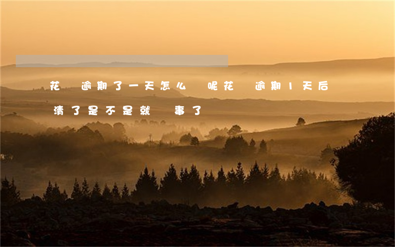 花唄逾期了一天怎么辦呢(花唄逾期1天后還清了是不是就沒事了)