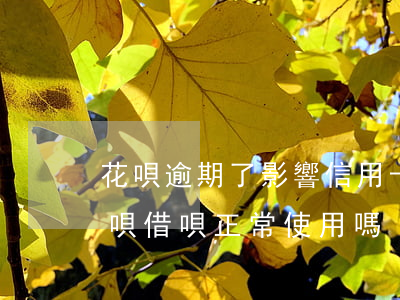花唄逾期了影響信用卡(信用卡逾期會影響花唄借唄正常使用嗎)