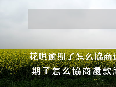 花唄逾期了怎么協商還款解決辦法-花唄逾期了怎么協商還款解決辦法呢