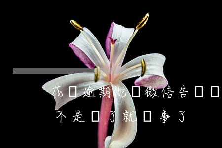 花唄逾期他會微信告訴嗎(花唄逾期被起訴,是不是還了就沒事了)