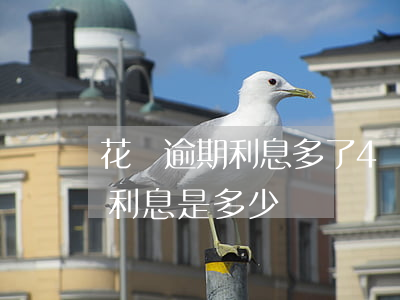 花唄逾期利息多了4萬(花唄逾期萬分之五的利息是多少)