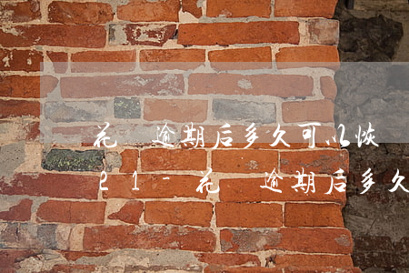 花唄逾期后多久可以恢復(fù)使用2021-花唄逾期后多久可以恢復(fù)使用2021年