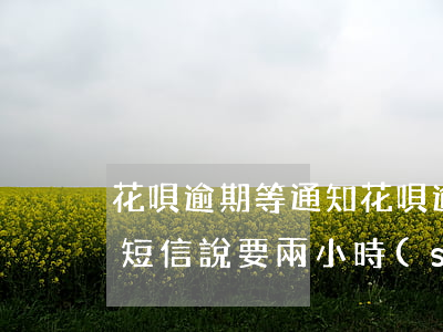 花唄逾期等通知(花唄逾期會(huì)收到短信說要兩小時(shí)還款嗎)
