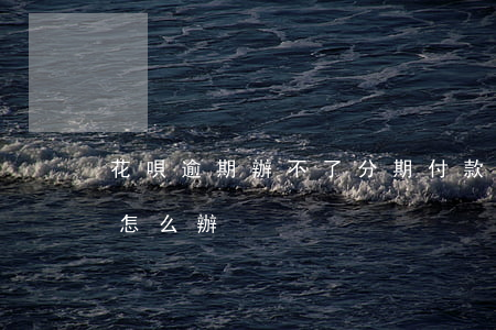 花唄逾期辦不了分期付款(花唄分期還不了款怎么辦)