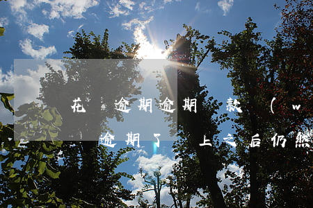花唄逾期逾期還款無(wú)法用(支付寶花唄逾期了還上之后仍然無(wú)法使用)