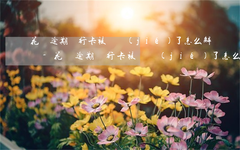 花唄逾期銀行卡被凍結(jié)了怎么解開-花唄逾期銀行卡被凍結(jié)了怎么解開呢