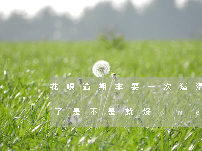花唄逾期非要一次還清(花唄逾期幾天后還清了是不是就沒(méi)事了)