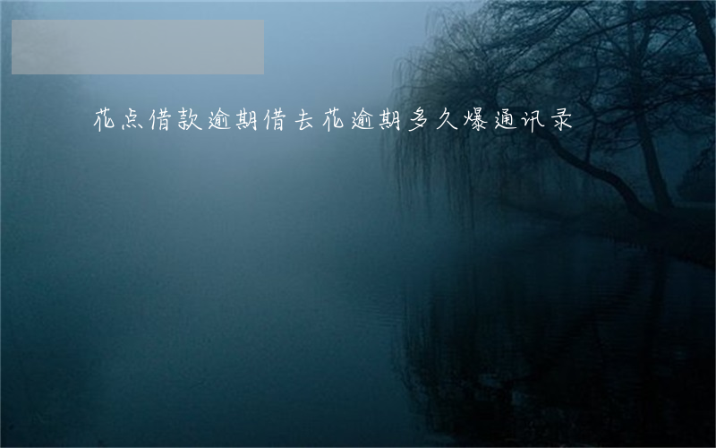 花点借款逾期(借去花逾期多久爆通讯录)