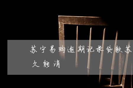 苏宁易购逾期记录贷款(苏宁易购征信记录多久能消)