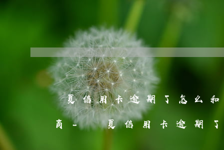 華夏信用卡逾期了怎么和銀行協(xié)商-華夏信用卡逾期了怎么和銀行協(xié)商還款