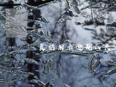 華夏信用卡逾期八天(華夏信用卡逾期八天了)