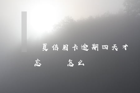 華夏信用卡逾期四天才還款(華夏信用卡5天忘記還怎么辦)