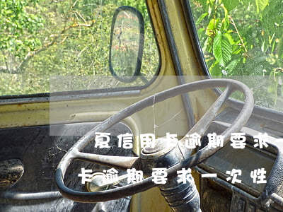 華夏信用卡逾期要求一次性還清-華夏信用卡逾期要求一次性還清怎么辦