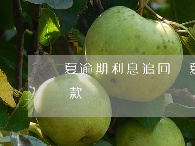 華夏逾期利息追回(華夏怎么協(xié)商還款)