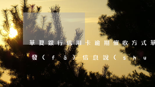 華夏銀行信用卡逾期催收方式(華夏銀行催收發(fā)信息說(shuō)我逃避催收要通過(guò)法律追繳欠款)