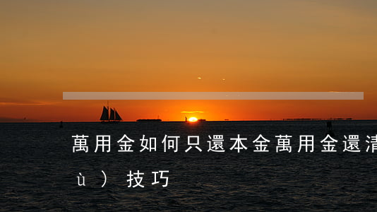 萬用金如何只還本金(萬用金還清后恢復(fù)技巧)