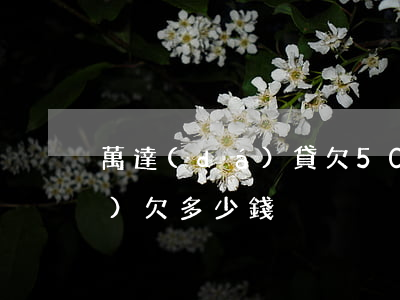萬達(dá)貸欠5000逾期(萬達(dá)欠多少錢)