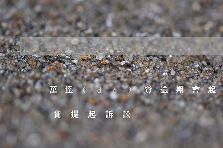 萬達(dá)貸逾期會起訴嗎(萬達(dá)貸提起訴訟)