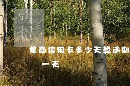 蒙商信用卡多少天算逾期(蒙商銀行信用卡晚還一天)