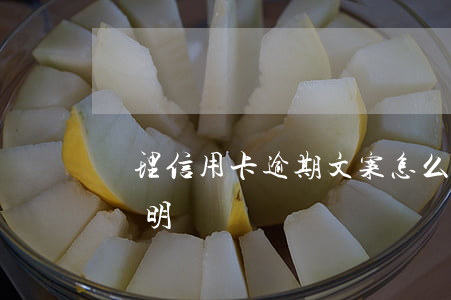 處理信用卡逾期文案(怎么寫信用卡逾期情況說明)
