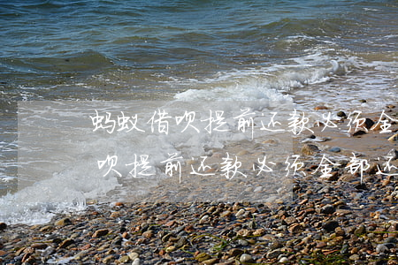 蚂蚁借呗提前还款必须全部还完吗-蚂蚁借呗提前还款必须全部还完吗怎么还