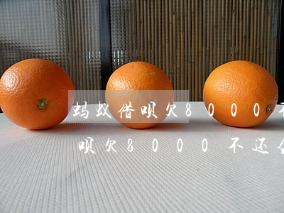 蚂蚁借呗欠8000不还会怎么样-蚂蚁借呗欠8000不还会怎么样吗