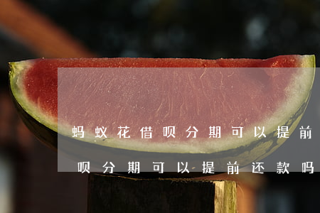 蚂蚁花借呗分期可以提前还款吗-蚂蚁花借呗分期可以提前还款吗安全吗