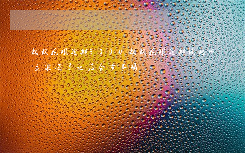 蚂蚁花呗逾期3000(蚂蚁花呗逾期被起诉立案还了之后会有事吗)