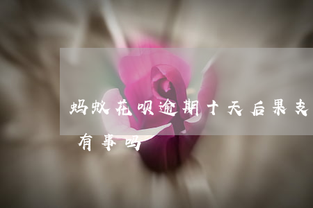 蚂蚁花呗逾期十天后果(支付宝花呗逾期1天有事吗?)