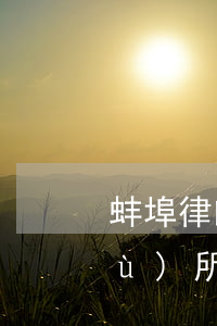 蚌埠律師事務(wù)所(蚌埠律師事務(wù)所地址)