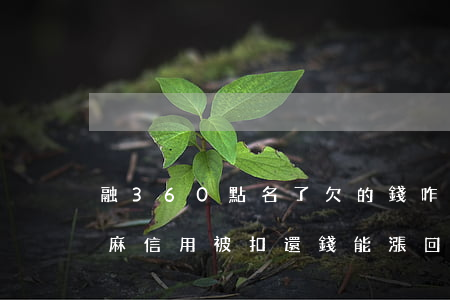 融360點名了欠的錢咋還(融360逾期芝麻信用被扣還錢能漲回來嗎)