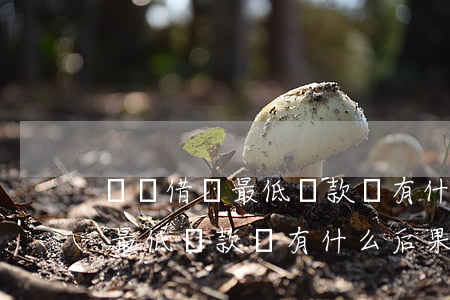 螞蟻借唄最低還款會有什么后果-螞蟻借唄最低還款會有什么后果嗎