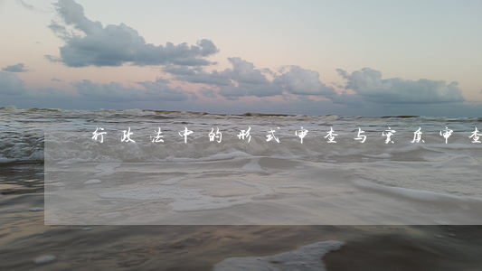 行政法中的形式审查与实质审查的规定